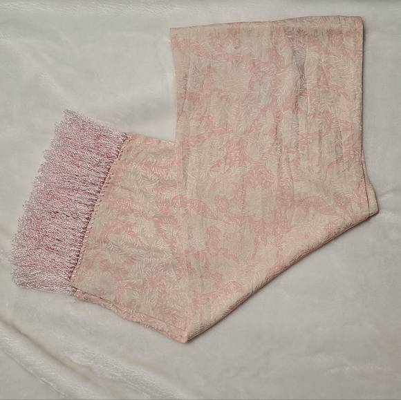 Ann Taylor Vintage Silk Scarf Pink Floral - Picture 1 of 11